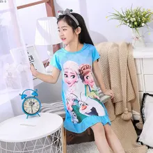 Летние Пижамы новые пижамы для девочек детские пижамы домашний костюм мультфильм принцесса детская ночная рубашка Девочки ночные рубашки
