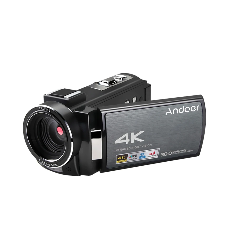 Andoer HDV-AE8 4K WiFi цифровая видеокамера DV рекордер 30MP 16X цифровой зум ИК ночного видения 3 дюйма ips lcd