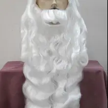 Серебряный Белый Санта Клаус борода набор маскарадный костюм косплей парик Hivision