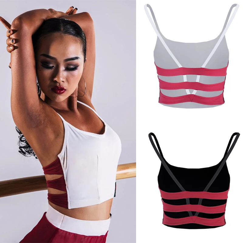 

New Latin Dance Costumes Adult Sleeveless Latin Dance Top For Women Latin Dance Exercise Clothing Ballroom Rumba Dress DQS2911