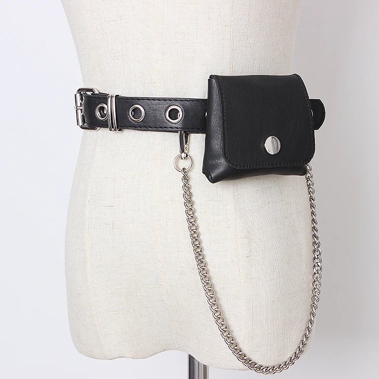 XITAO Hollow Mini Small Package Belt Detachable Multifunction Black Chain Belt Autumn New Tide Fashion Women Bag GCC1406