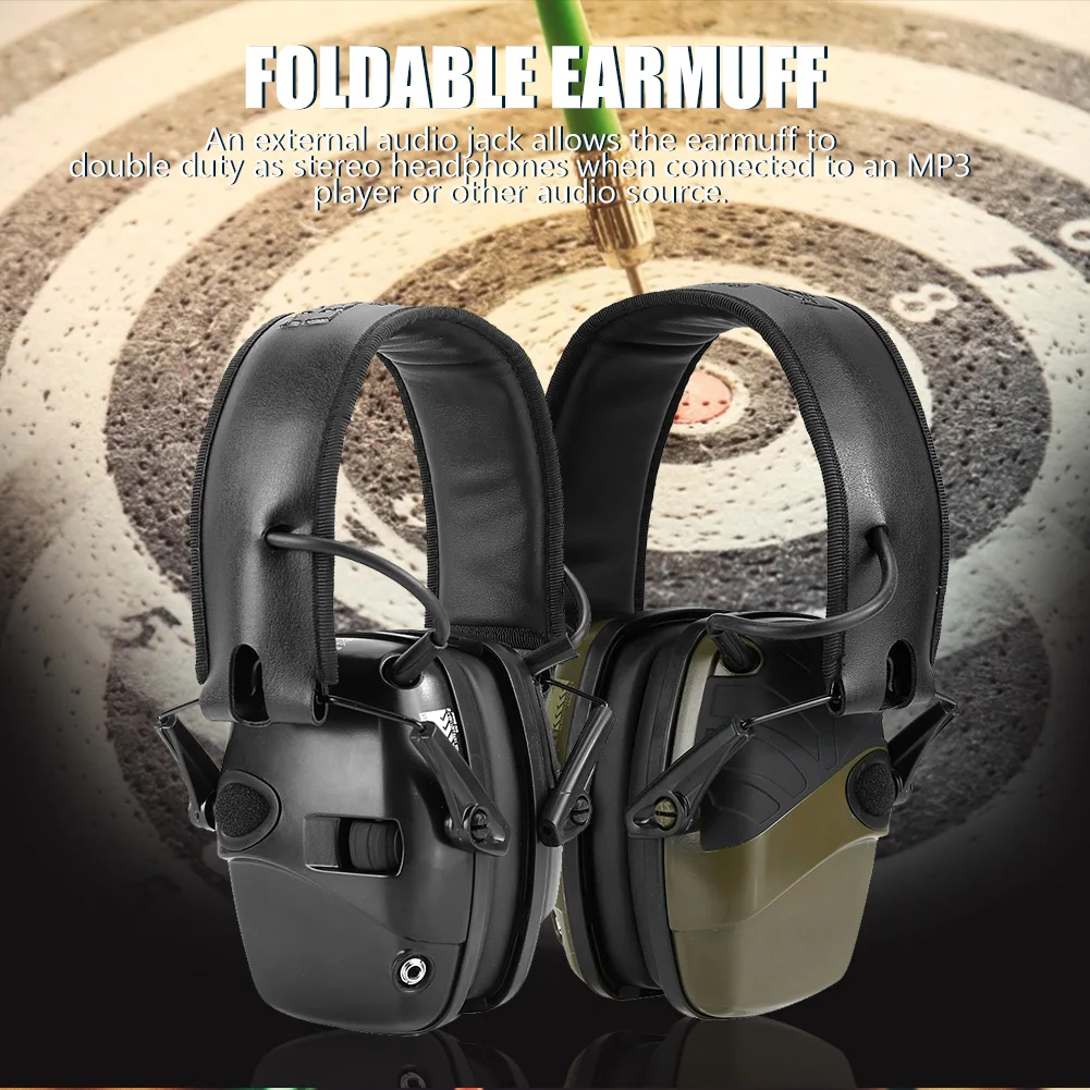 Электронный наушник для съемки с защитой от шума, защита для ушей, для спорта на открытом воздухе, гарнитура с усилением звука, складной протектор для слуха