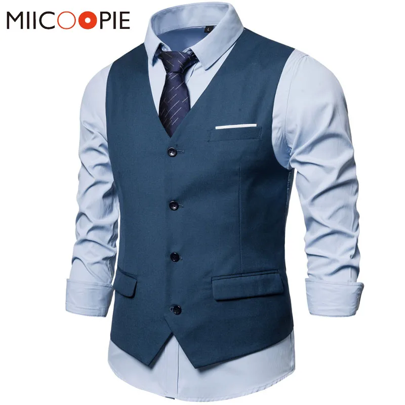 Повседневный мужской жилет 9 цветов 2020 Официальный в стиле стимпанк костюм с