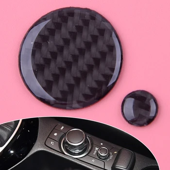 

DWCX ABS Carbon Fiber Texture Car Volume Knob Button Cover Cap Trim Fit for Mazda3 CX-3 MX-5 MX5 M3