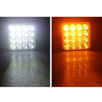

16-LED Working lights Car Dual Color White/Yellow Off-road 6000K 5000LM