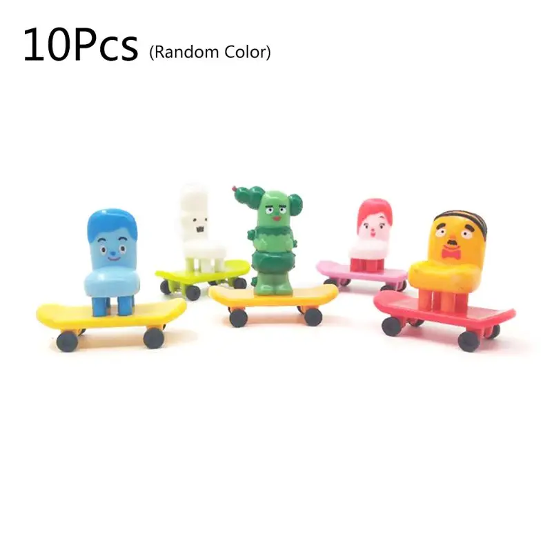 

Funny Toys Set 10pcs Cartoon Fingerboard Skateboard Children Deck Sport Game for Adults Kids Random Color Novelty Finger Toy