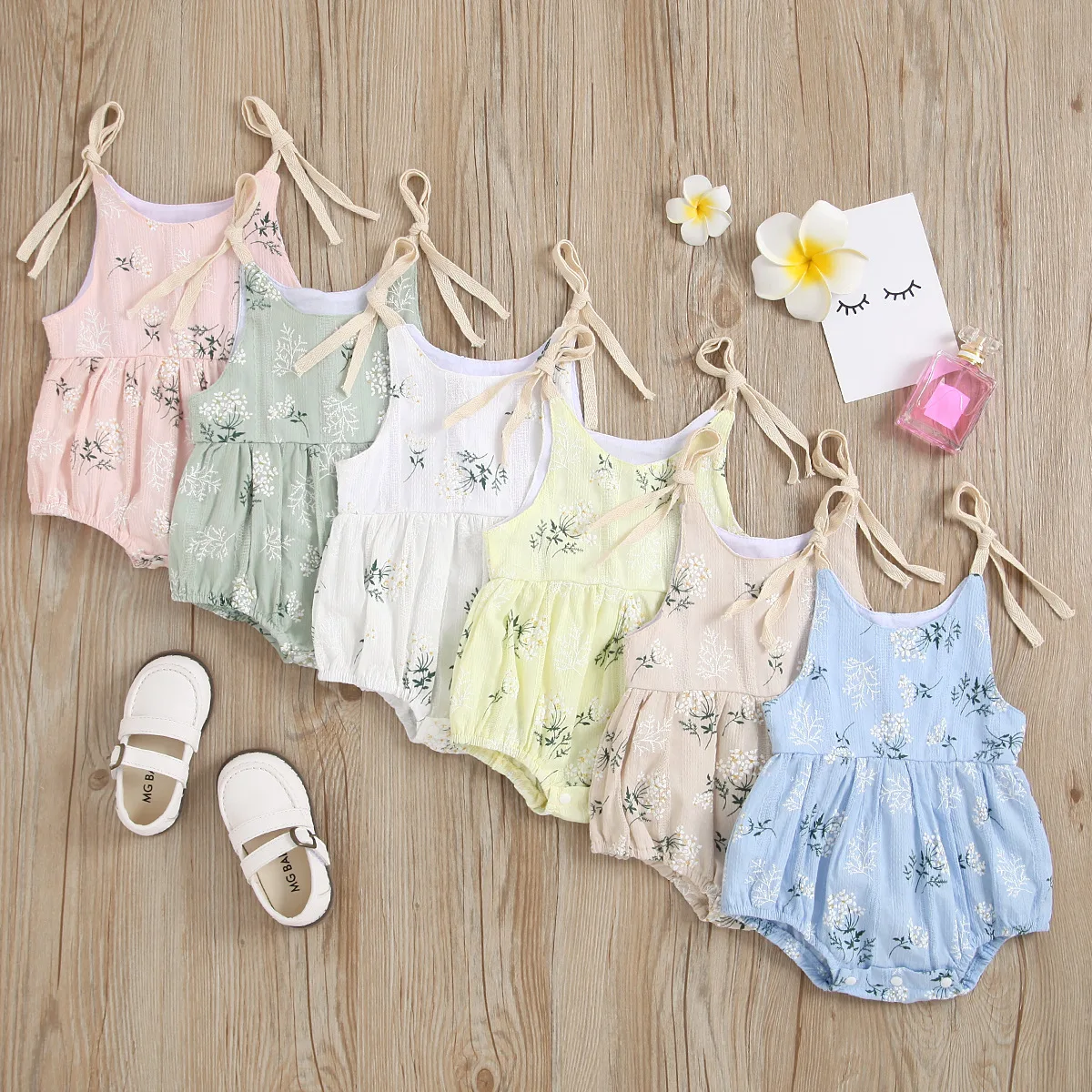 Summer Baby Girls Romper Floral Print Cotton Infant Rompers Playsuits Jumpsuits Clothes coloured baby bodysuits