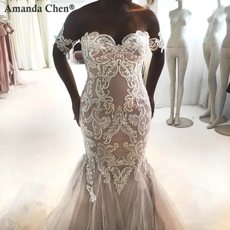 Robe de mariee изготовленное на заказ Съемное платье с кружевными аппликациями свадебное платье цвета шампань