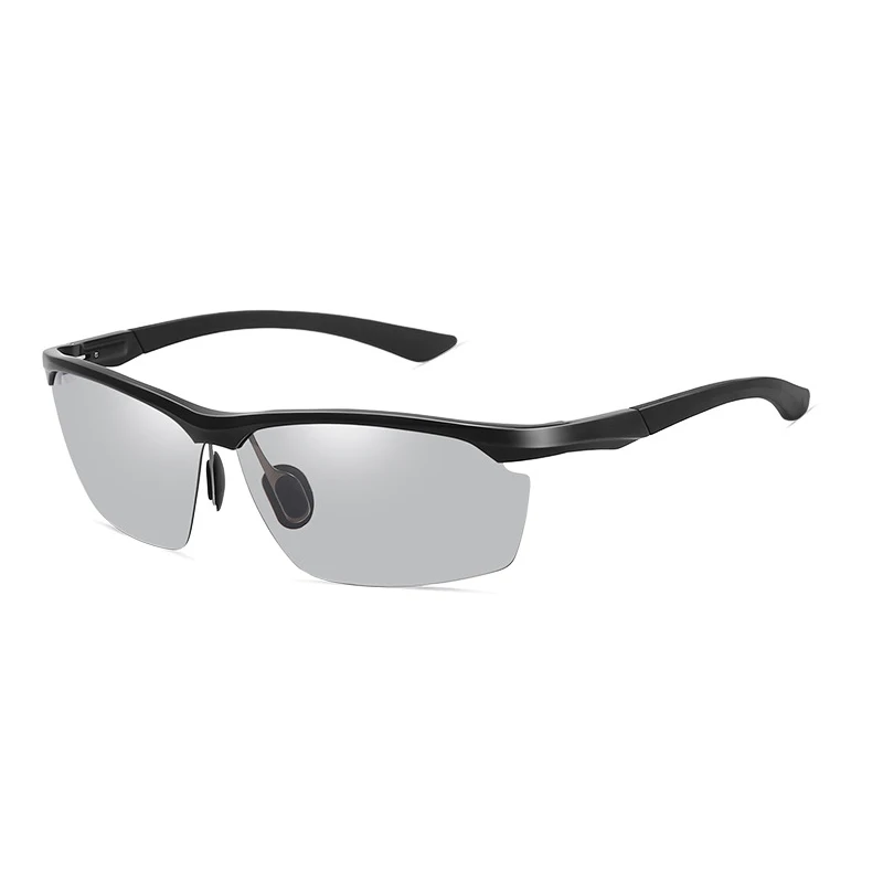 Fashion Sports Sunglasses Men Polarized Aluminum Magnesium Half Frame Square Fishing Men's photochromic Sun Driving Glasses|Мужские