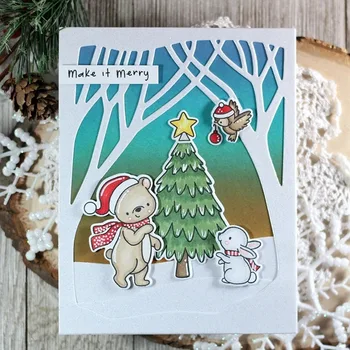 

Winter forest background Metal Cutting Dies New Stencils for DIY Scrapbooking DIY Paper Cards Craft Making Craft Decoration