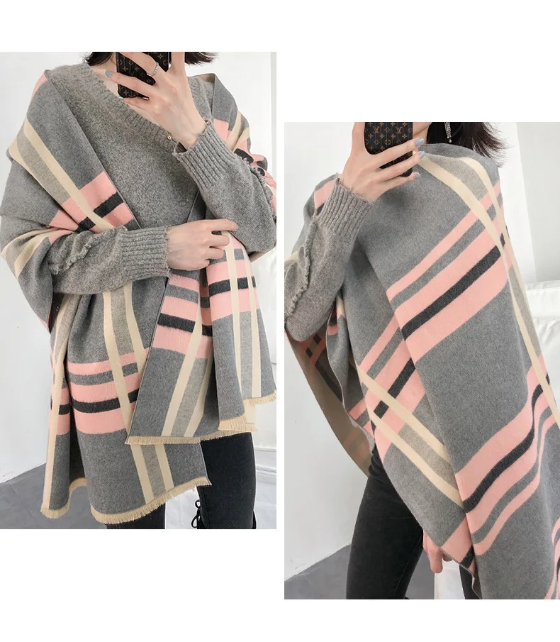 Chinese quality silk New style autumn and winter fashion lady Two-sided cashmere scarf Ladies Wool Multicolor print beach shawl