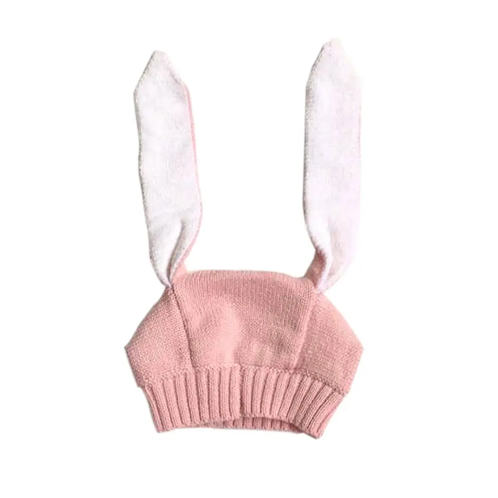 Autumn Winter Toddler Infant Knitted Baby Hat Adorable Rabbit Long Ear Hat Baby Bunny Beanie Cap Photo Props