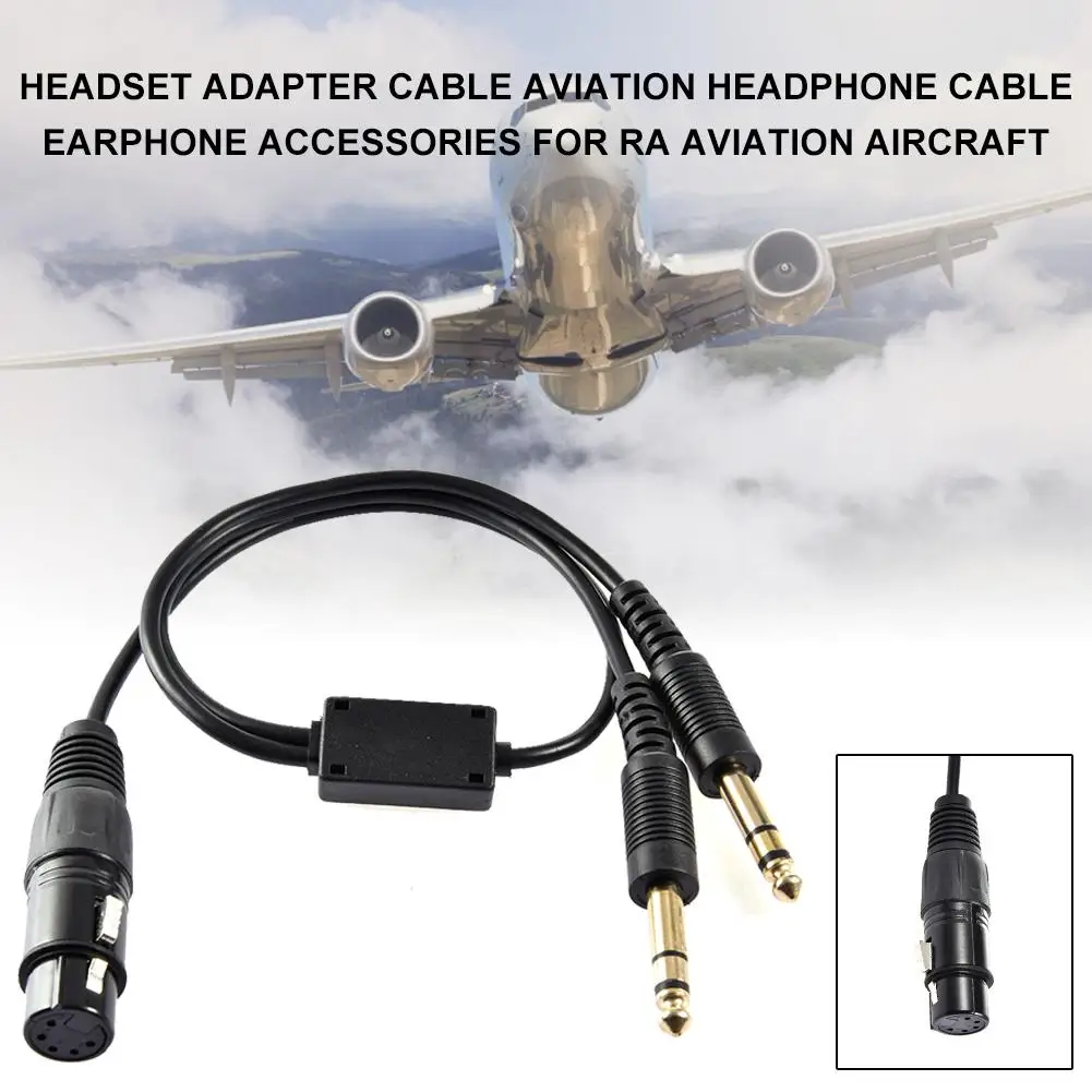 

Headset Adapter Cable Aviation Headphone Cable Earphone Accessories for RA Aviation Aircraft