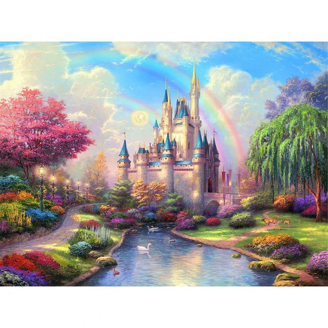 Colorful Castle Rainbow, 5D Diamond Painting Kits