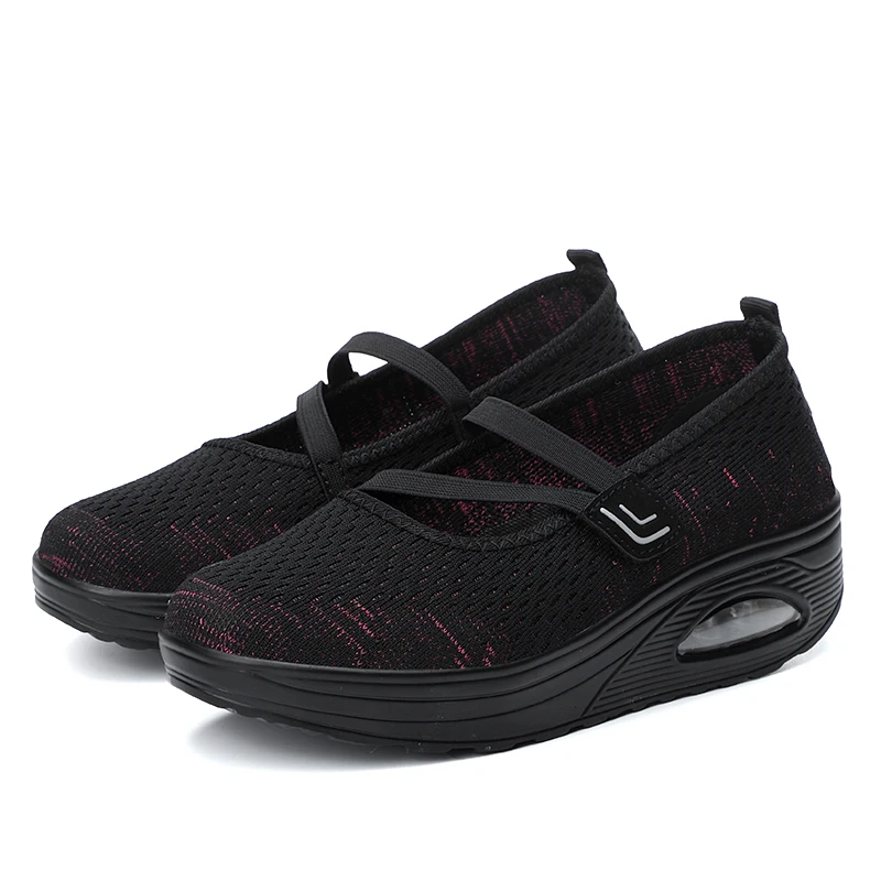 

Summer Fashion Women Black Sneakers Breathable Air Mesh Lace Up Casual Shoes Ladies Soft Flat Comfort Walking Shoes