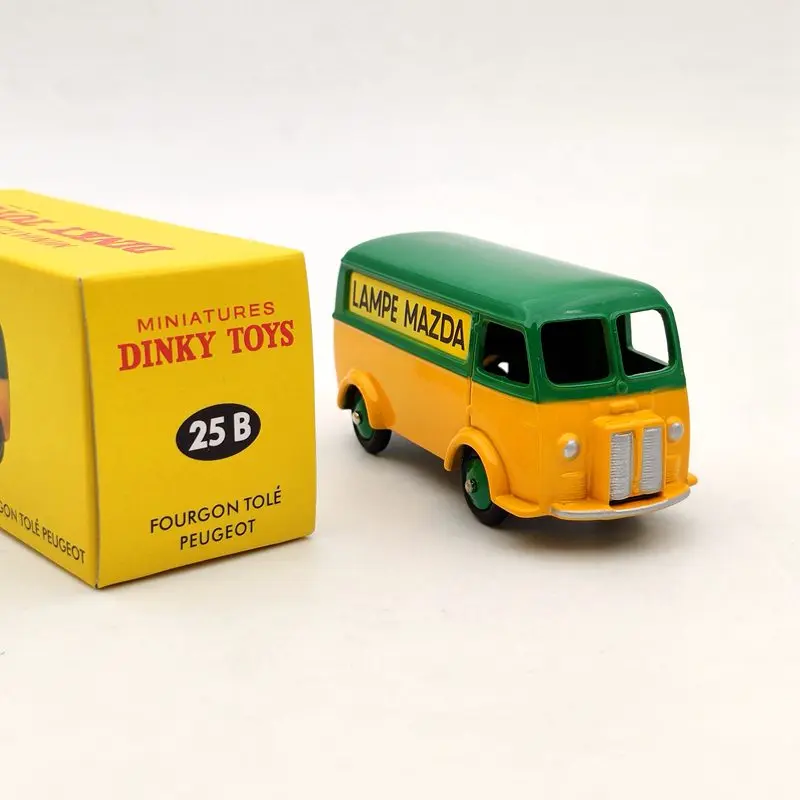1/43 Atlas Dinky Toys 25B Peugeot Fourgon Tole D.3.A LAMPE MAZDA Green Diecast