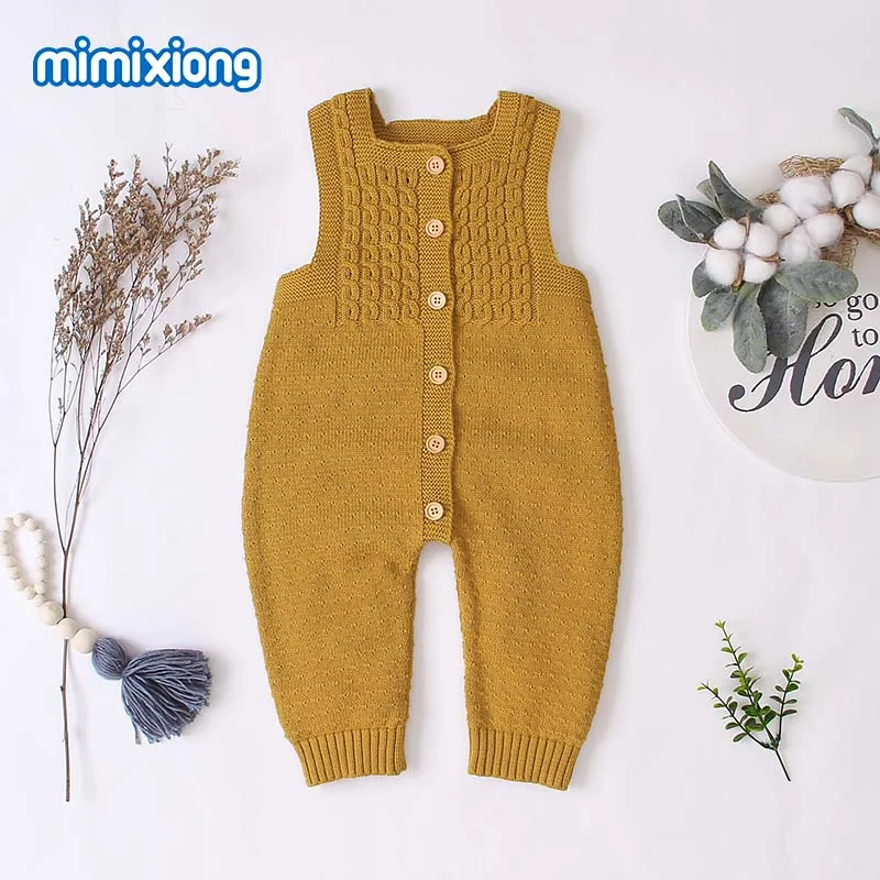 Baby Rompers Knitted Newborn Girls Jumpsuits Clothes Fashion Solid Infant Kids Boys Overalls One Piece Children Sweaters Outfits