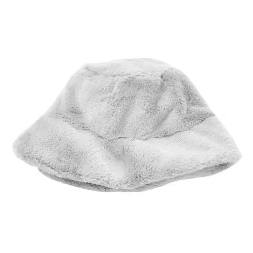 Light Gray Зимняя женская однотонная Рыбацкая шляпа с плоским верхом, женская теплая плюшевая Рыбацкая шапка с широкими полями, шапка-ведро с крючком и цветком, маленькая шапка для бассейна - Цвет: Light Gray