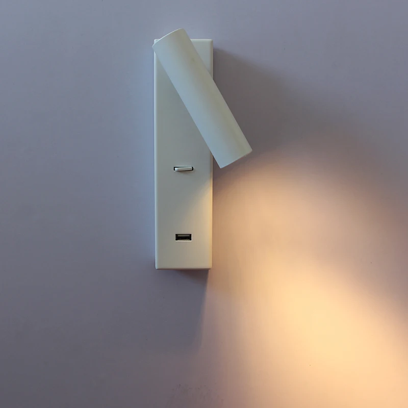 Bartisan современная настенная лампа скандинавские простые Настенные светильники для спальни, прикроватная лампа для чтения 3 Вт 220 В, смонтированные ночники USB книга luz