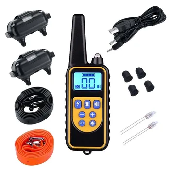 

Electric Dog Training Collar 800m Pet Remote Control Waterproof Rechargeable with LCD Display for All Size Shock Vibration Sound