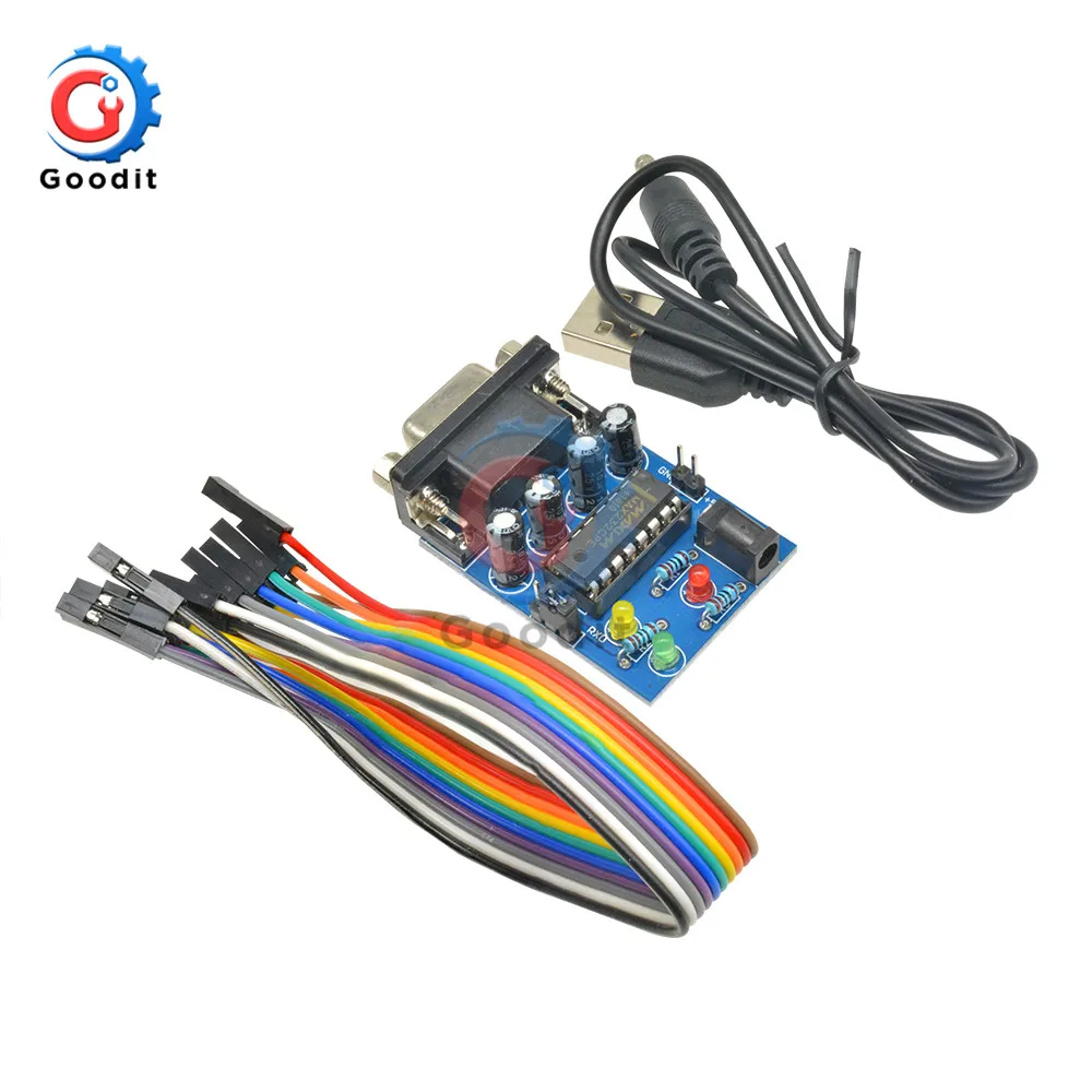 RS232 в ttl конвертер Модуль COM DB9 последовательная плата MAX232 MAX232CPE чип передачи ATMEGA16 светодиодный свет мощность RXD TXD для Arduino