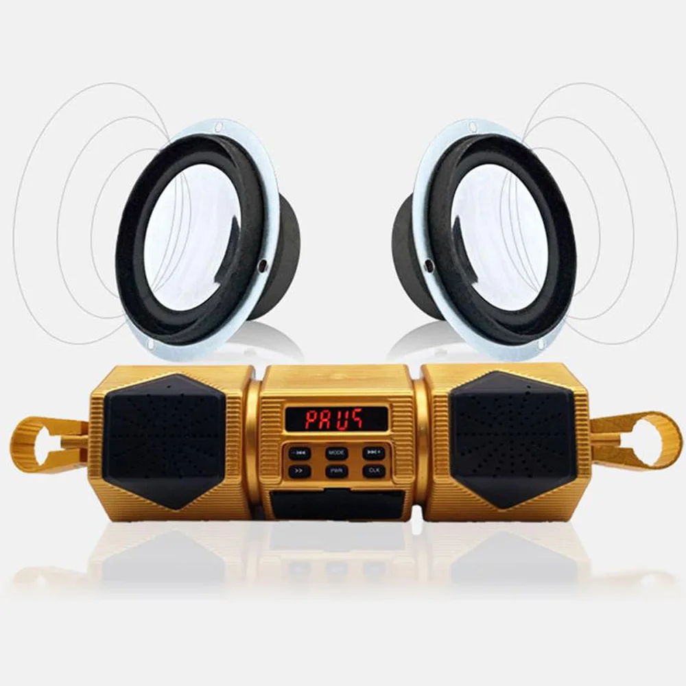 Водонепроницаемый Мотоцикл динамик Bluetooth аудио водостойкий мотоцикл стерео динамик мото fm-радио AUX USB TF MP3 плеер