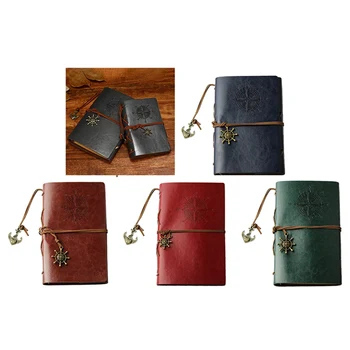 

Retro Tie Rope Leather Cover Notebook Blank Diary Pirate Design Paper Notebook Portable Diary Traveler Notepad Stationery