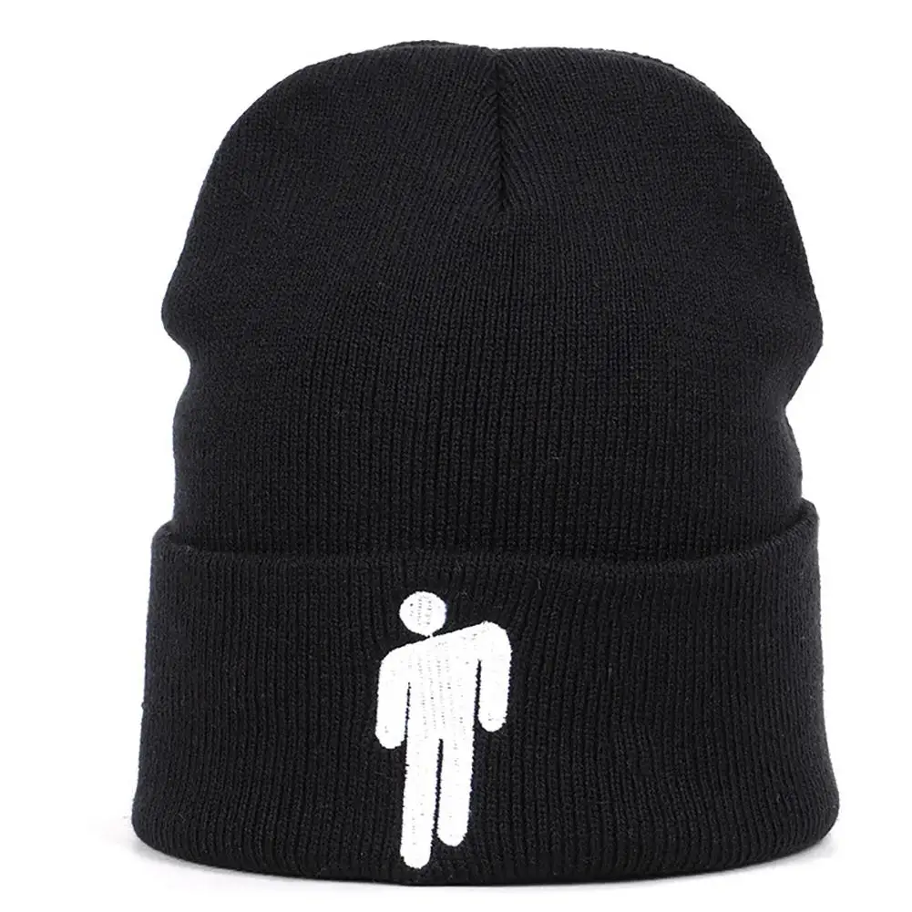 Billie Eilish Beanie, 5 цветов, вязанная зимняя женская шапка, одноцветная, в стиле хип-хоп, вязанная шапка Skullies, повседневные теплые шапки для девочек