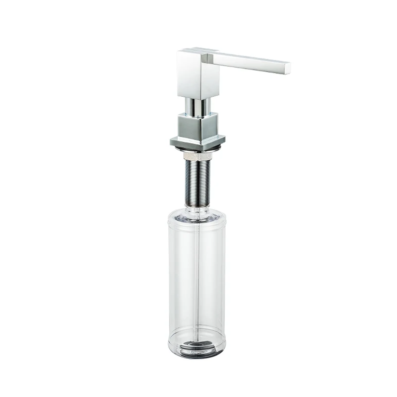GAPPO Liquid Soap Dispenser Brass Deck Mounted Kitchen Soap Dispensers Square Counter top Dispenser - Цвет: G404