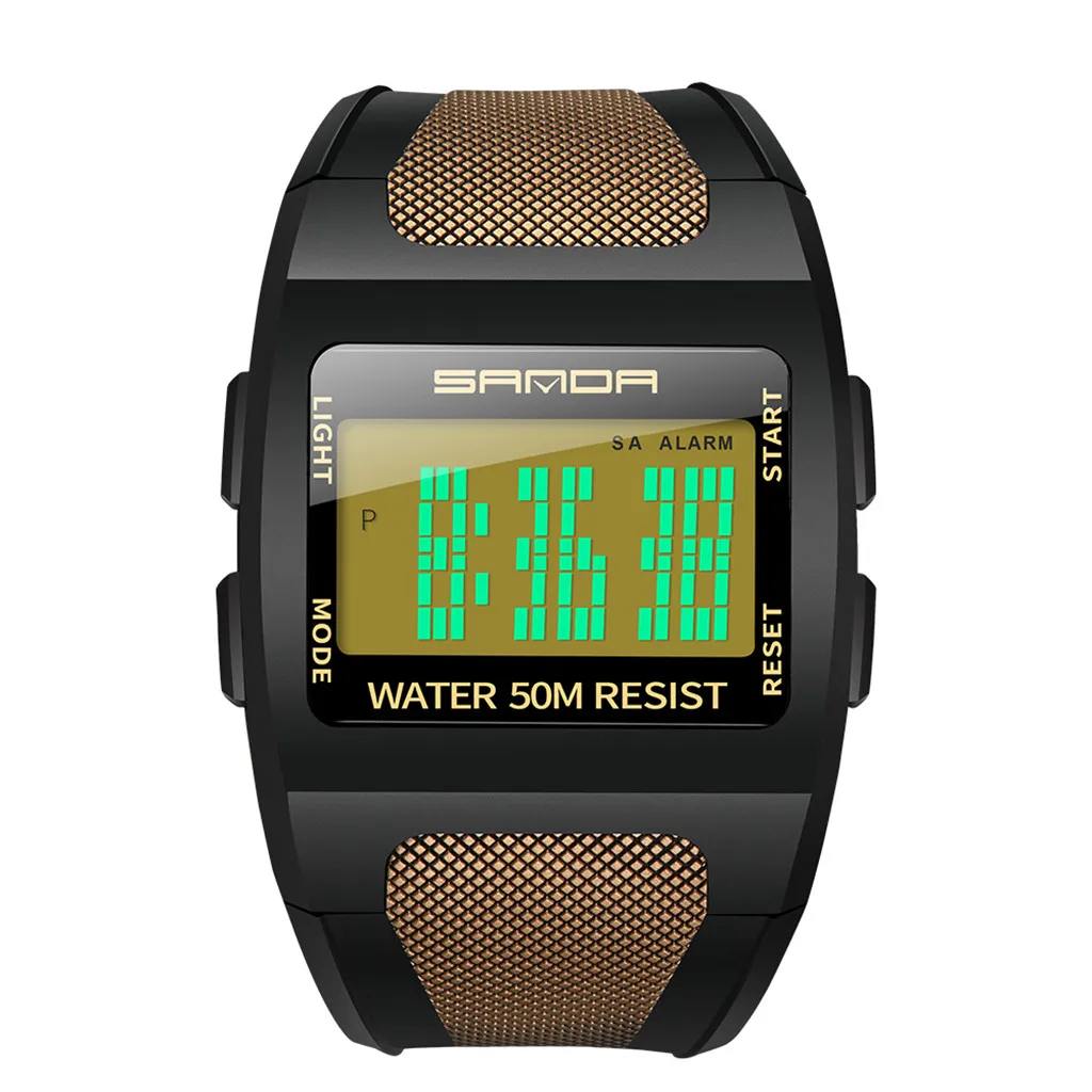 reloj hombre Sanda Brand New watches LED Cool Fashion Watch Men Multi Function Wide Dial relogio digital Electronic | Наручные часы