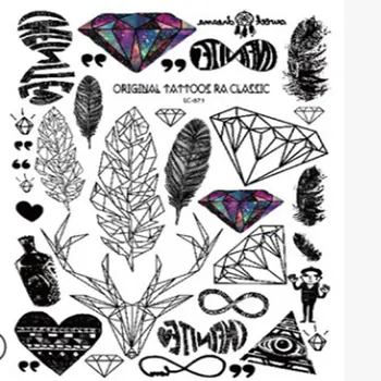 

Portable Waterproof Temporary Tattoo Stickers Body Art Universal Beauty Decal For Women Man Compact Fake Tattoos