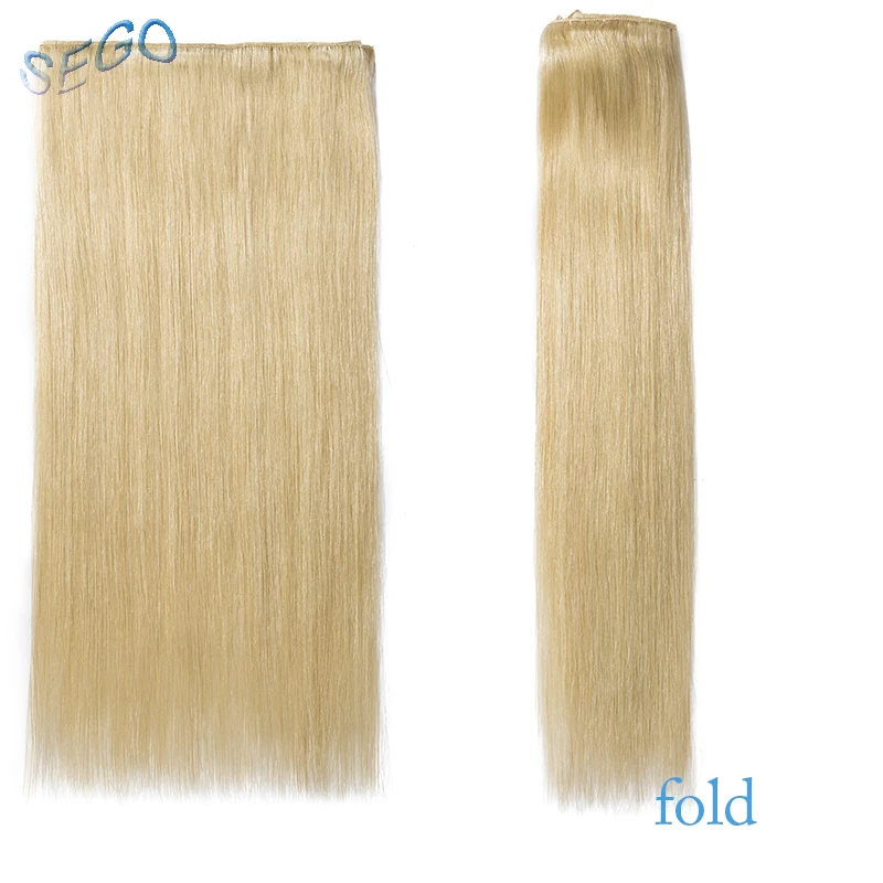 SEGO 10 &quot 24&quot 70 г 120 двойной вытяжки с зажимом в Пряди человеческих волос для