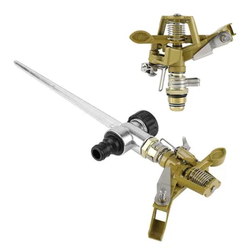 

1 Pc Sprinkler Automatic 360 Degree Rotating Zinc Alloy 4 Point Irrigation System Sprinkler for Garden Park Lawn Backyard