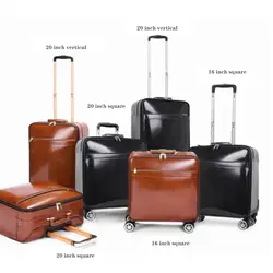 Дизайнерский бренд кожаный чемодан 20 дюймов роскошный бизнес чемодан на колесиках на заказ Универсальный колеса 20 дюймов пансион cowhi