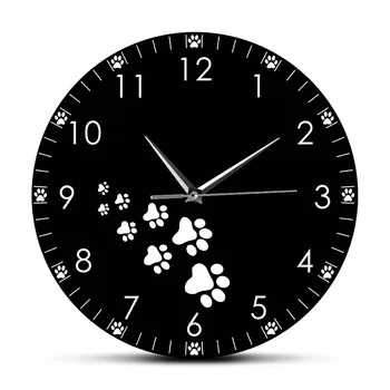 

Kitty Cat Paw Trail Silent Non Ticking Wall Clock Home Decor Cat Footprints Wall Art Pet Shop Decoration Hanging Wall Watch