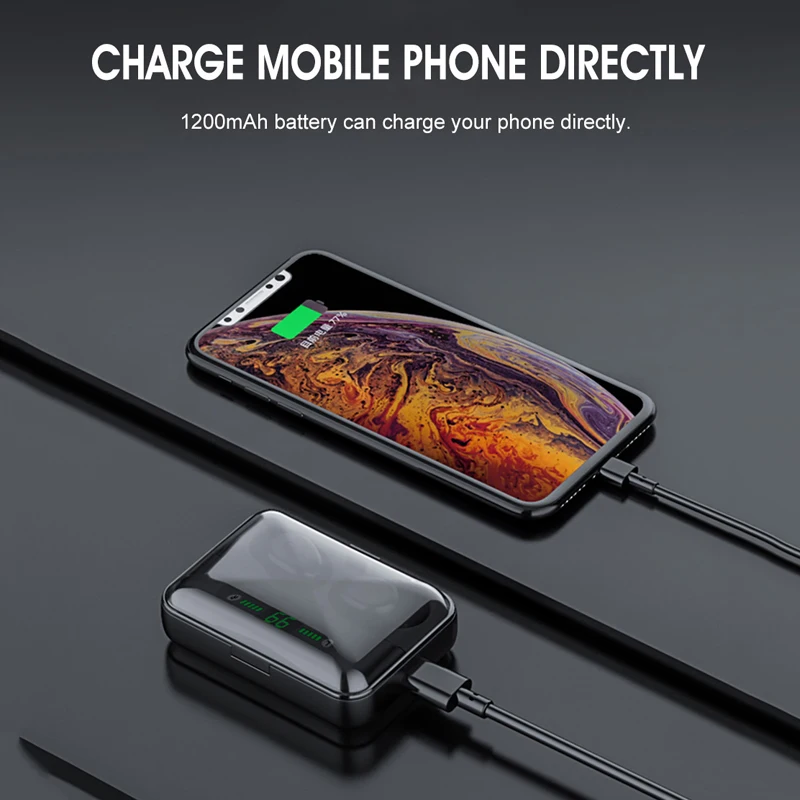 Ottwn F9 TWS Bluetooth earphone 5 0 Sport Headset Wireless Earbuds with Mic HD Call IPX7 waterproof Headset For iphone 11 Xiaomi