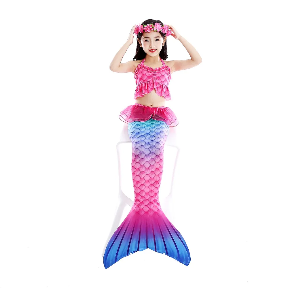 HOT Kids Girls Mermaid Tails with Fin Swimsuit Bikini BathingSuit Dress for Girls With Flipper Monofin For Swimming Costume corpse bride costume