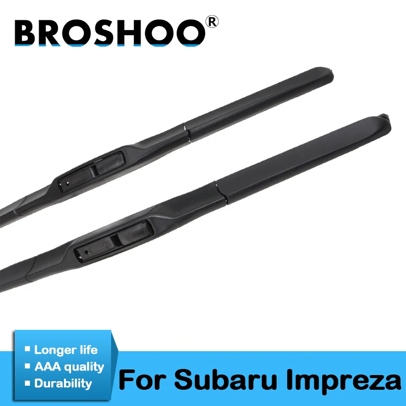 

BROSHOO Car Windscreen Wiper Blades Natural Rubber For Subaru For Impreza Model Year From 2000 To 2016 Fit Standard Hook Arm