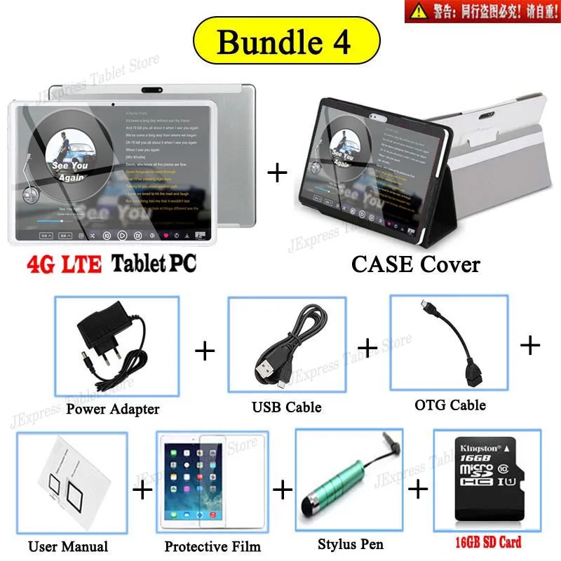 4G TAB Add Case Распродажа 8G+ 128G DHL бесплатно 10 дюймов Android 9,0 Восьмиядерный 2.5D закаленное стекло 4G LTE Wifi 1280*800 ips две sim-карты gps ips планшеты - Комплект: 4G TAB Add Case