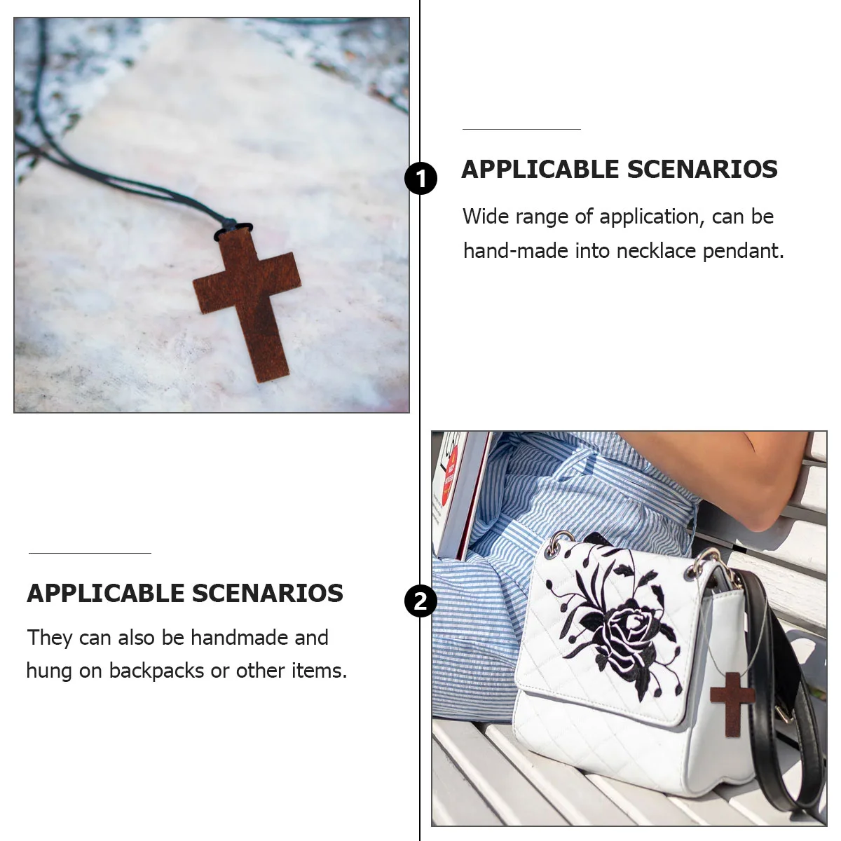 Religious Charms For Men Cross Wooden Christian Jesus Craft Pendant Crosses Diy Catholic Mini Mens Jewelry