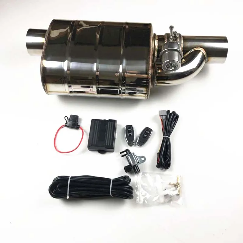 Controller 70mm Car Universal Valve Exhaust Pipe Vacuum Pump Variable Mufflers 304 Stainless Steel Embossing Remote Control Muffler - Цвет: Controller 70mm