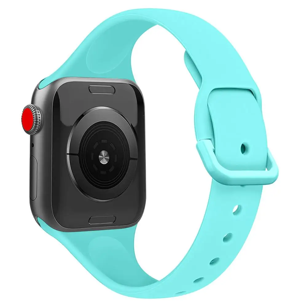 Мягкий силиконовый замена спортивный пояс для 38/40/42/44 мм Apple Watch серии 1 2 3 4 5 наручных часов iWatch, спортивные смарт-корректируемая контактная манжета - Цвет ремешка: green