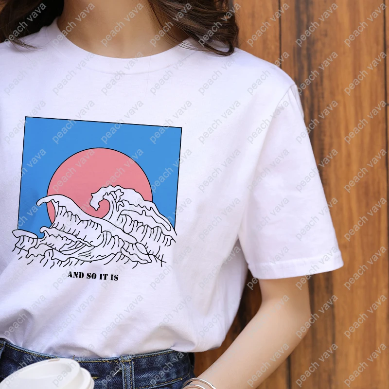 Новая модная женская футболка Ulzzang Harajuku летние футболки с короткими рукавами