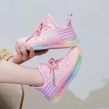 

Baby Sneakers Infant Shoes 2021 Children's Flat Shoes Baby Kids Girls Shoes Stretch Breathable Mesh Sports Running Shoes TX8