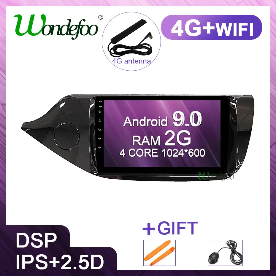 DSP Android 9,0 ips 2.5D экран автомобиля gps для Kia Ceed 2013- Навигация стерео аудио Радио Встроенный 4G модем слот без DVD