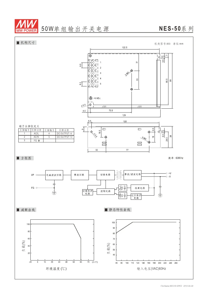 Compatible With Meanwell Taiwan NES-50-24 Switching Power Supply 50W/24V/2.2A Monitor Single Output