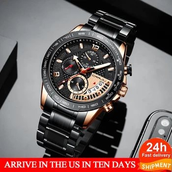 

Top Luxury Brand CRRJU 2281Men Watch Fashion Sport Waterproof Chronograph Male Satianless Steel Wristwatch Relogio Masculino