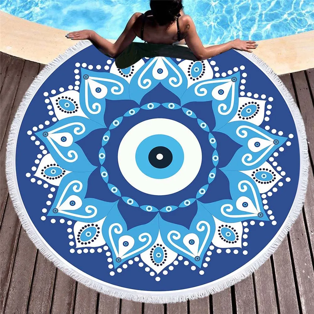 Цветное пляжное полотенце из микрофибры с рисунком мандалы банное коврик для