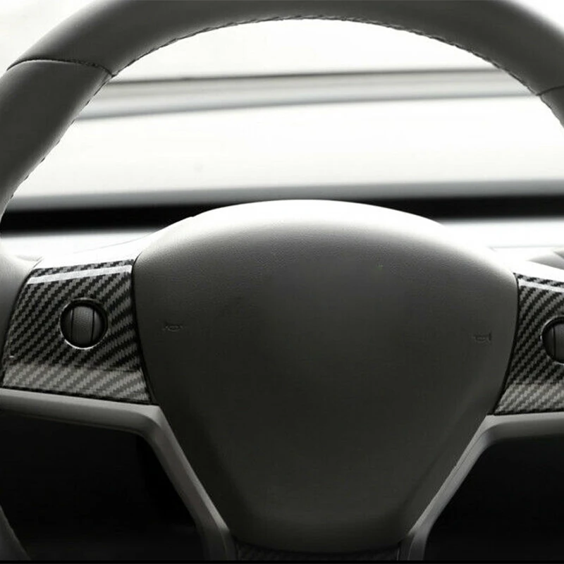 Для Tesla модель 3 рулевая панель крышка планки из углеродного волокна подходит