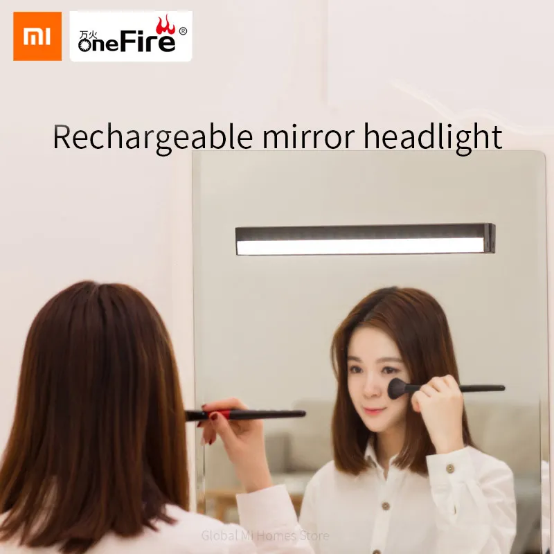 Xiaomi Youpin Wanhuo перезаряжаемый светодиодный зеркальный налобный фонарь с наклейкой, без ударов, макияж и светильник для ванной комнаты, Туалетная лампа